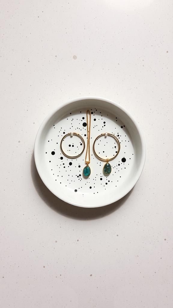 Speckled Pigment Splatter On Plain Dish