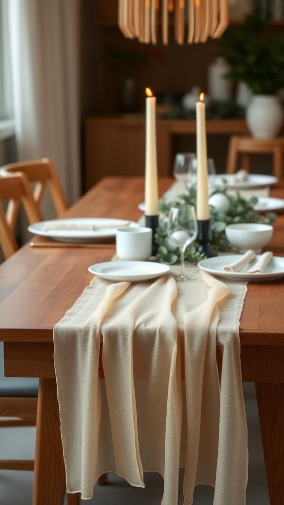 Tulle Table Runner With Subtle Sparkle