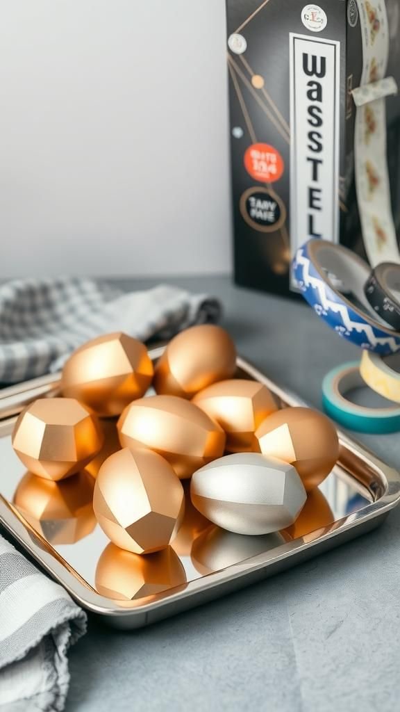 Geometric Metallic Foil and Tape Masked Patterns