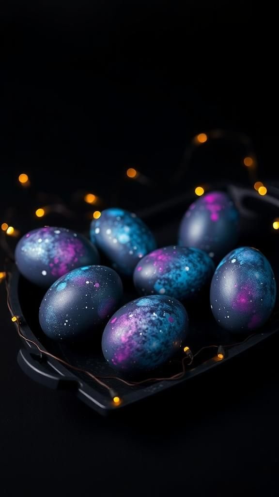 Moody Galaxy Night Sky Nebula Eggs