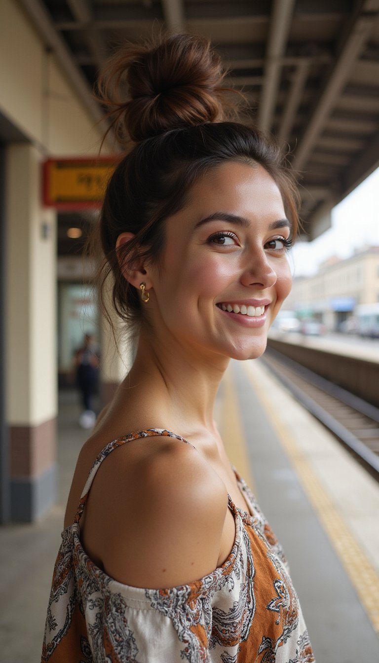 High Top Knot With Textured Finish