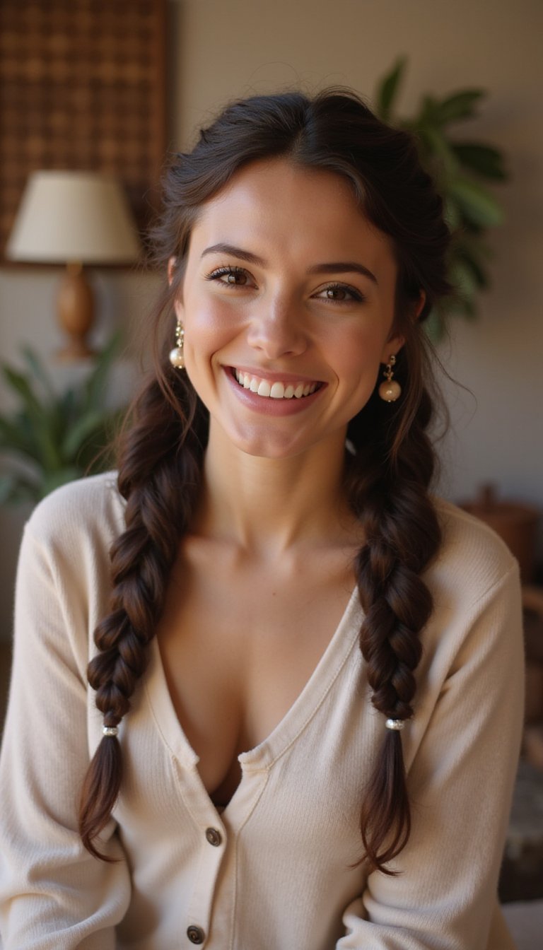 Mini Goddess Braids With Playful Bead Ends