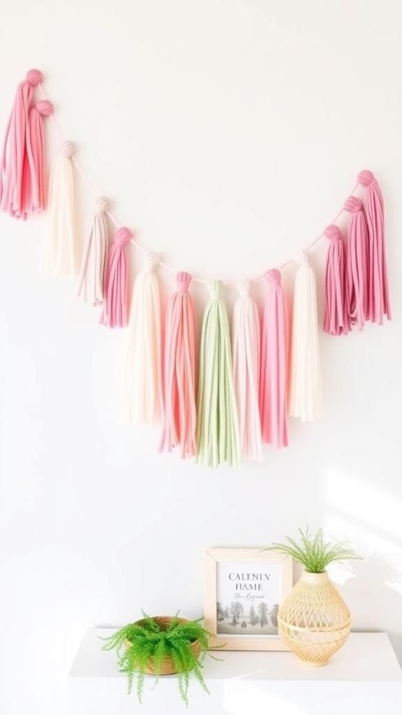 Boho Tassel Garland Featuring Mixed-Size Hoop Accents