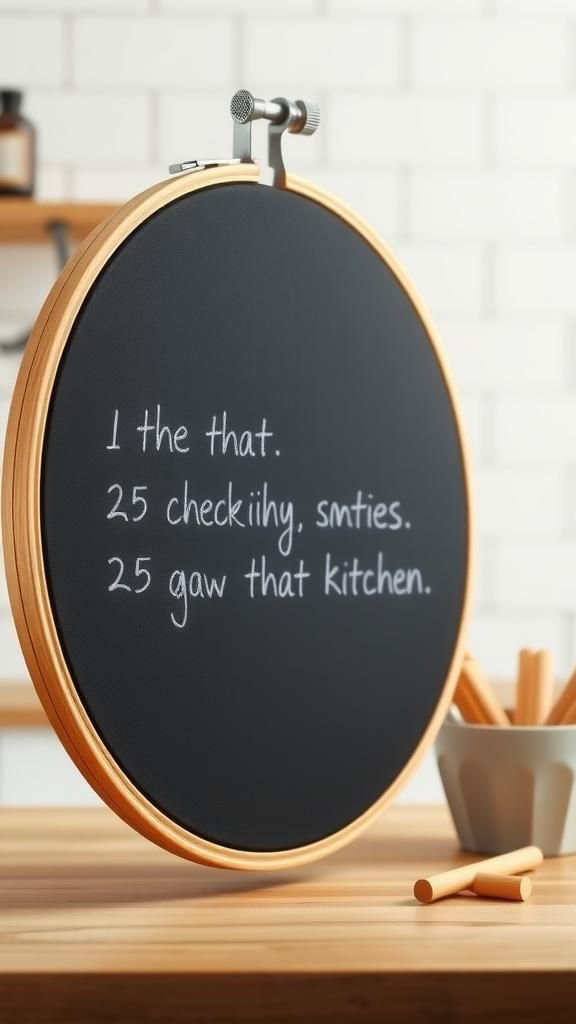 Chalkboard Fabric Hoop For Notes And Lists