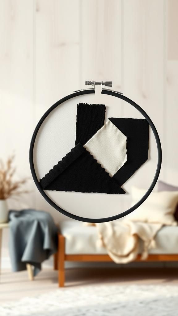 Minimalist Monochrome Geometric Hoop With Negative Space