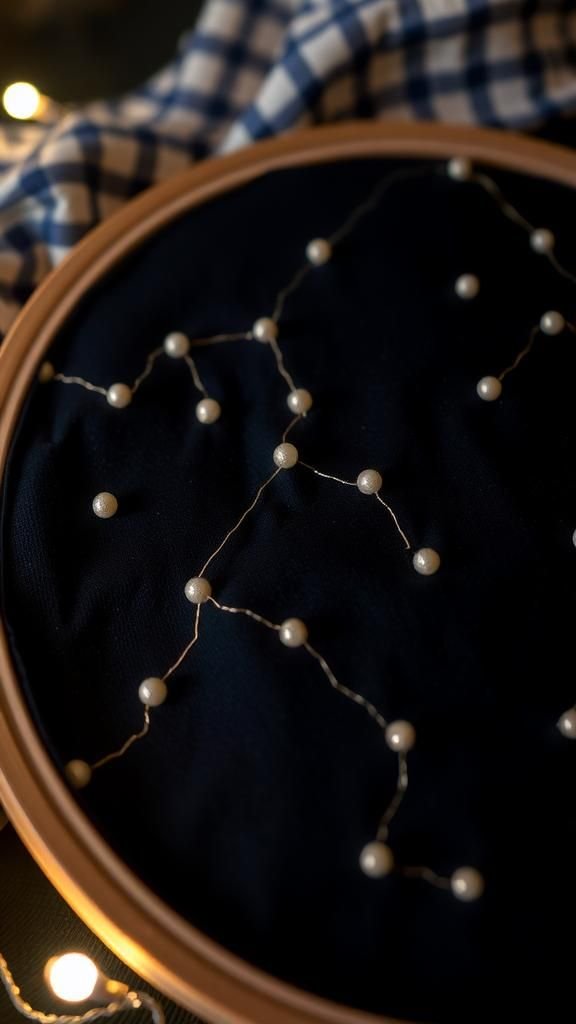Starry Constellation Hoop With Glow Thread Accents