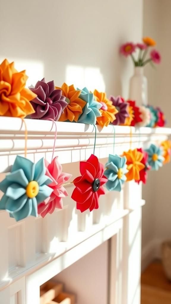 Vintage Yo-Yo Quilt Flowers For Garland And Gifts