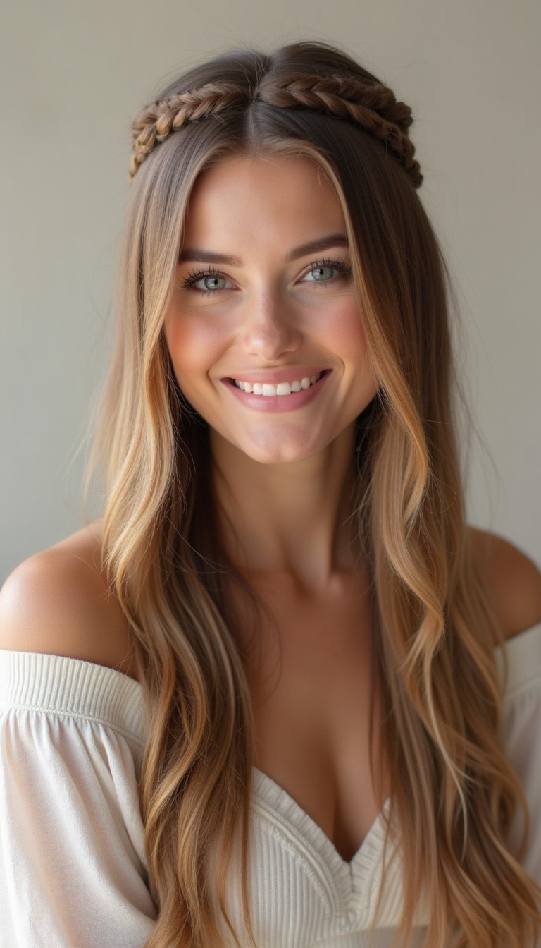 French Four-Strand Braid Starting At The Hairline