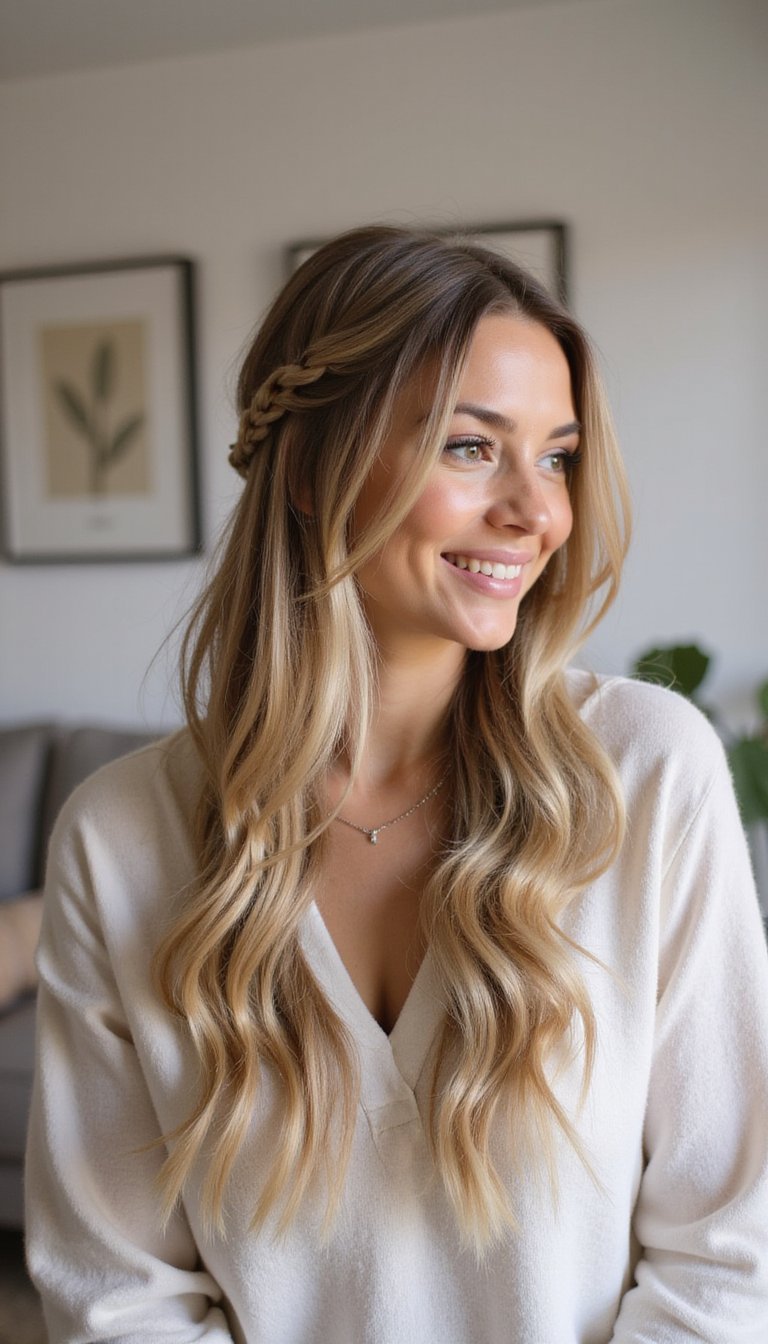 Half-Pulled Four-Strand Braid For Soft Volume