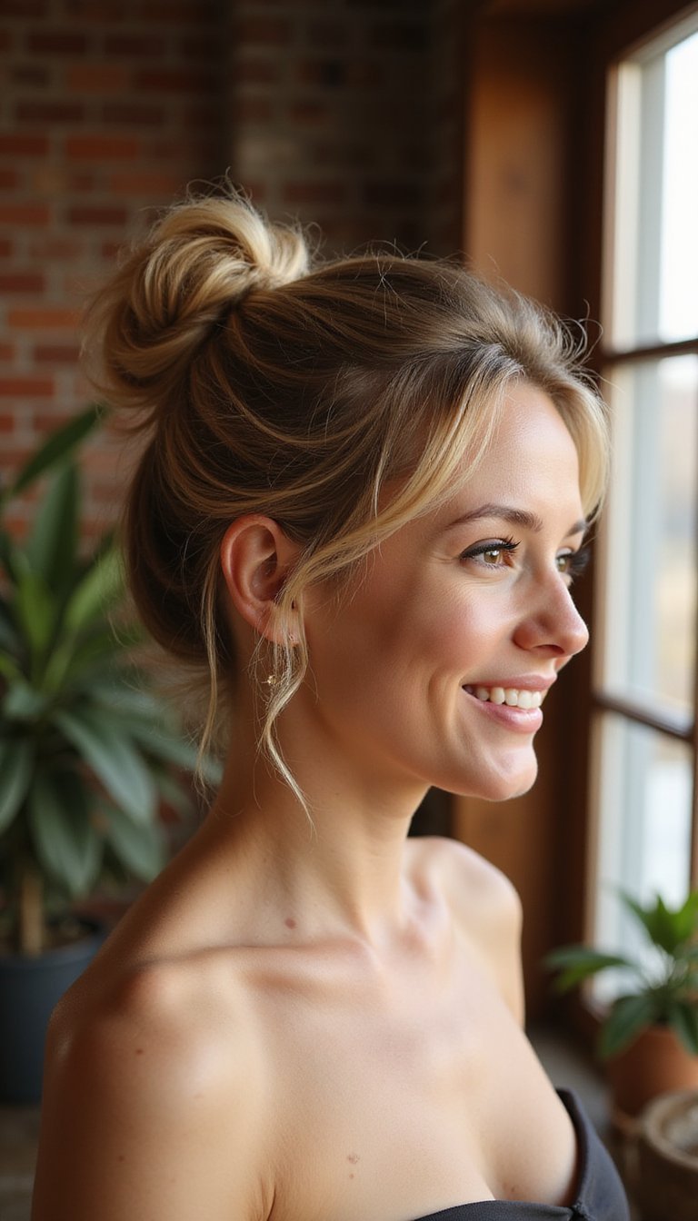 Low Coil Bun For Natural Texture Types