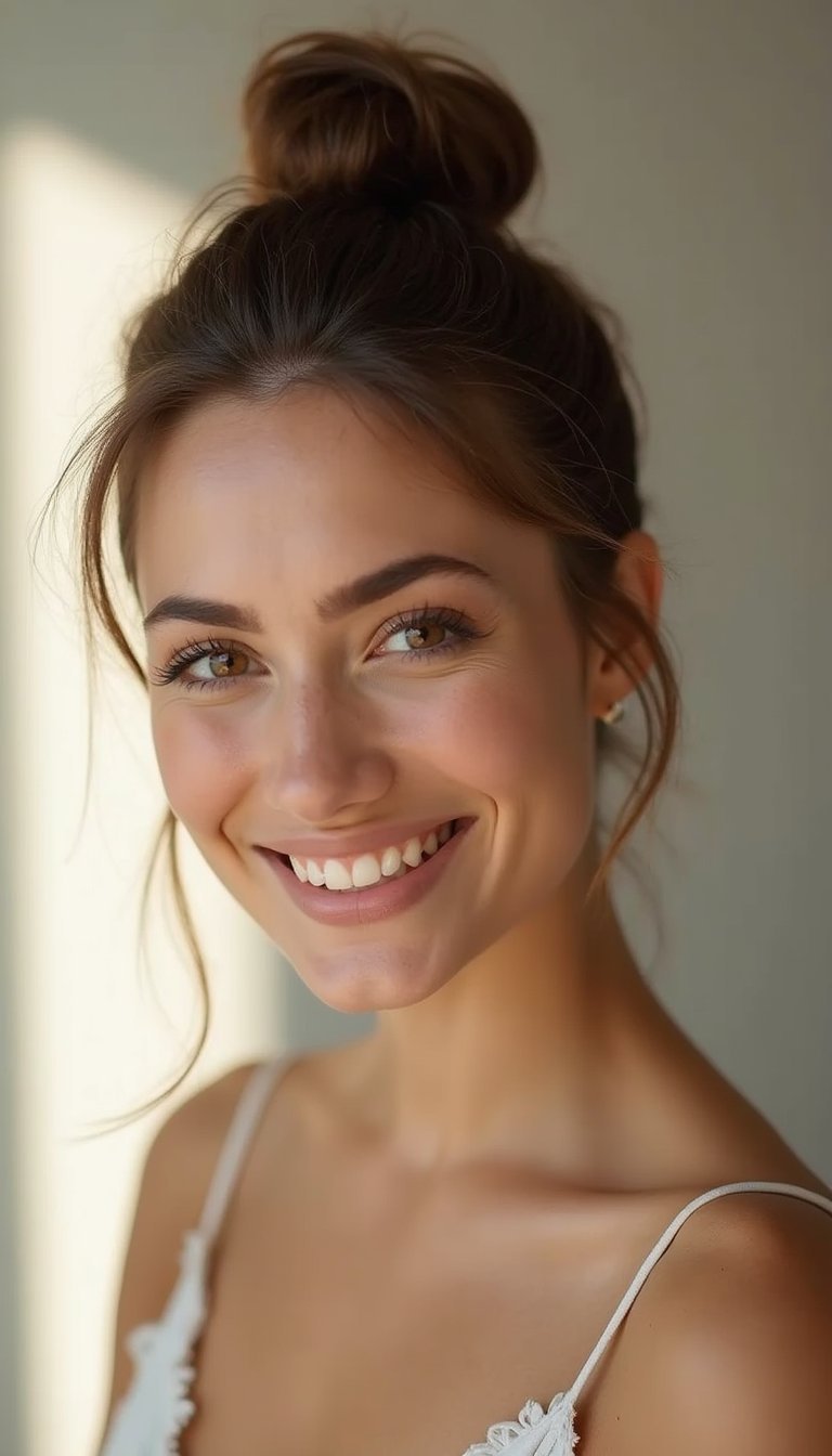 Low Profile Top Knot With Smooth Roots