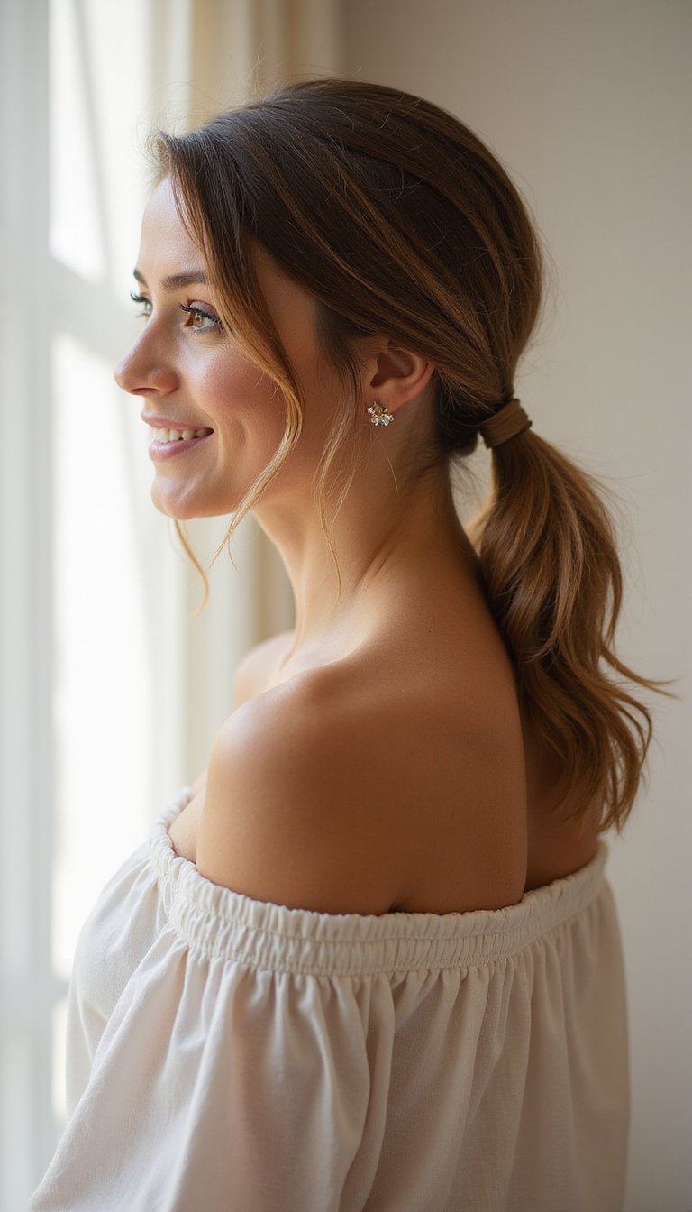 Tucked Low Pony With Overhand Wrap Technique