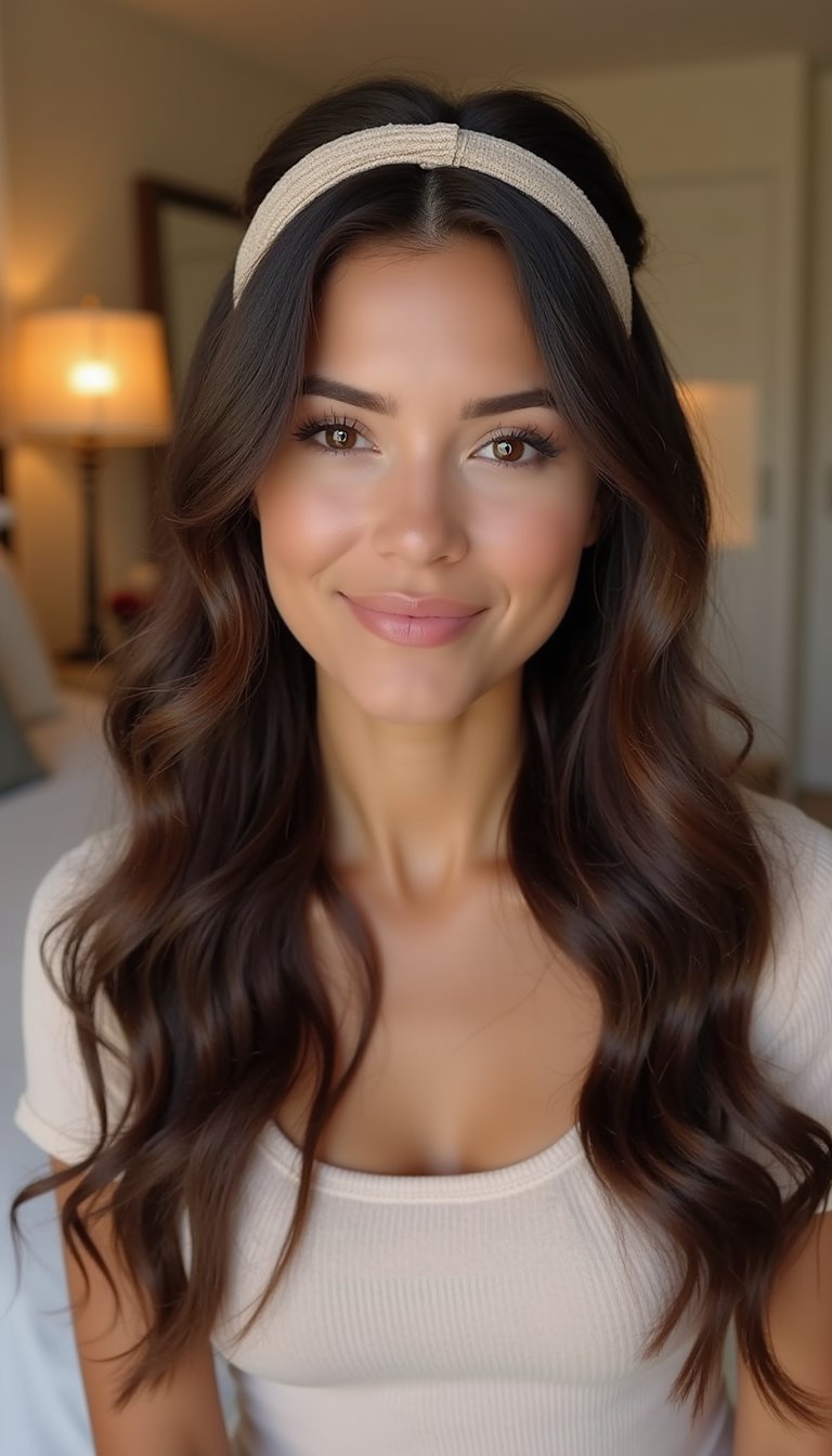 Headband Roll Method For Loose Glam Waves