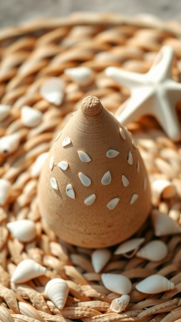 Shell Chip Inlay Cone With Beachy Sparkle