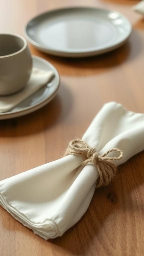 Earthy Jute Twine Napkin Rings With Tiny Charms