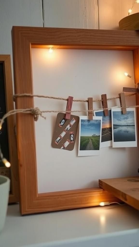 Farmhouse Photo Line With Jute Twine And Clips