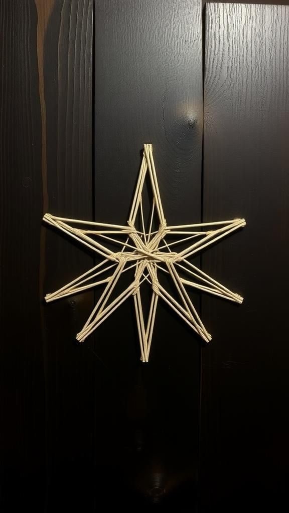 Geometric Star Wall Art With Stretched Jute Twine