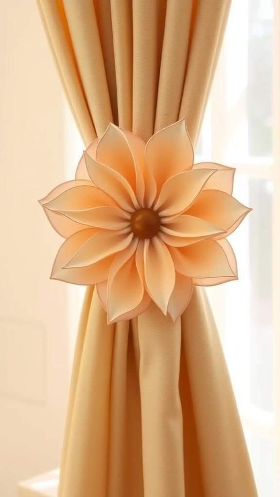 Draped Curtain Tieback With Grand Kanzashi