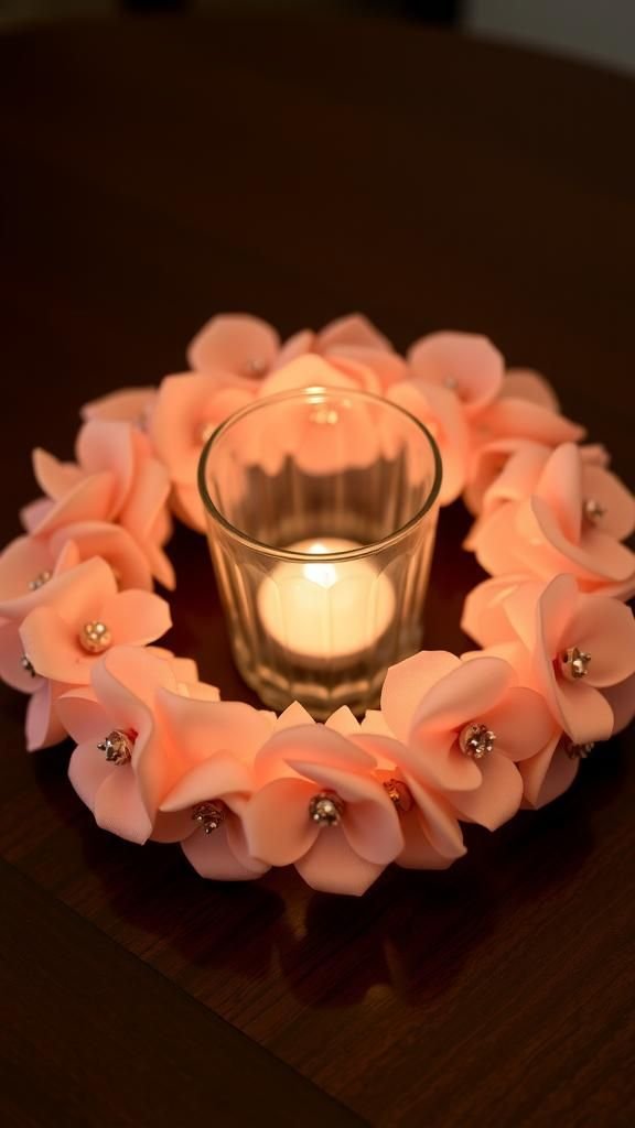 Tealight Holder Ring With Petal Wreath