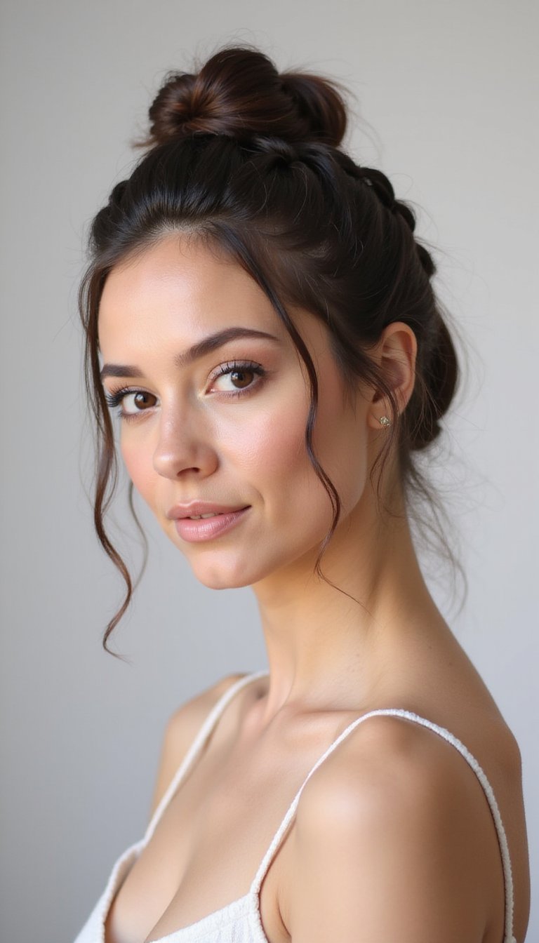 Sleek Lace Braid Into A Chic Top Knot