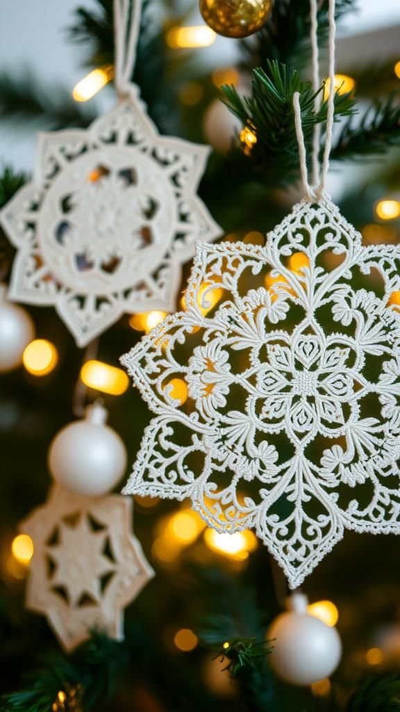 Frost-Kissed Doily Snowflake Ornaments For Winter Trees