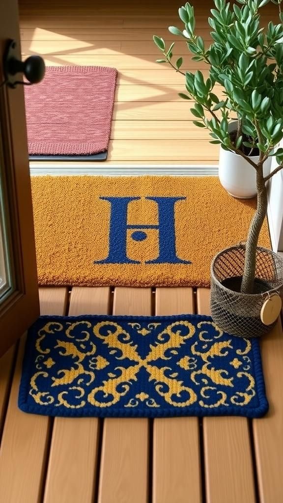 Monogram Door Mat With Bold Initial