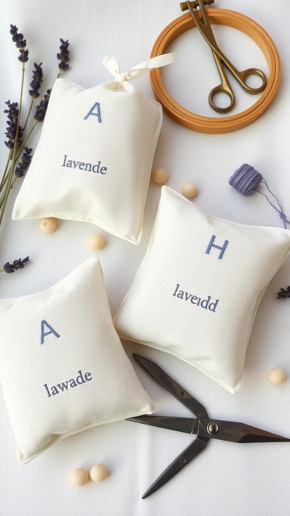 Embroidered Monogram Lavender Giftable Duo