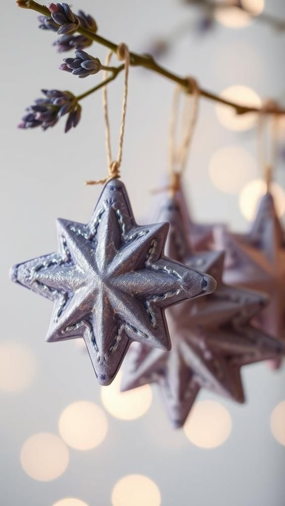 Holiday Star Lavender Ornaments In Winter Hues
