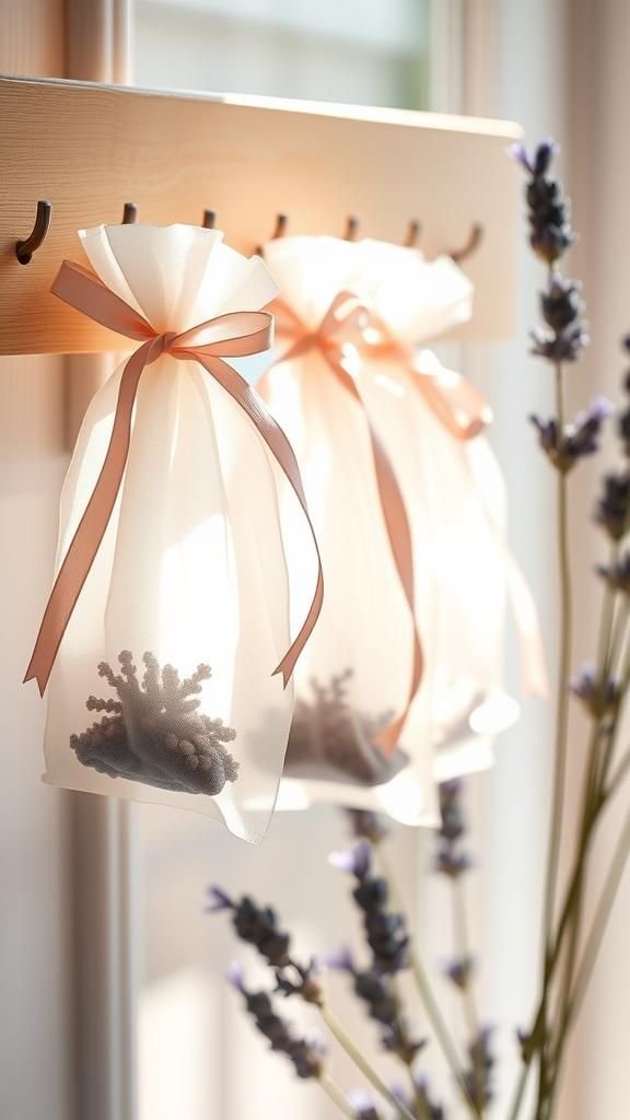 Sheer Organza Window Sachets With Ribbon Loop