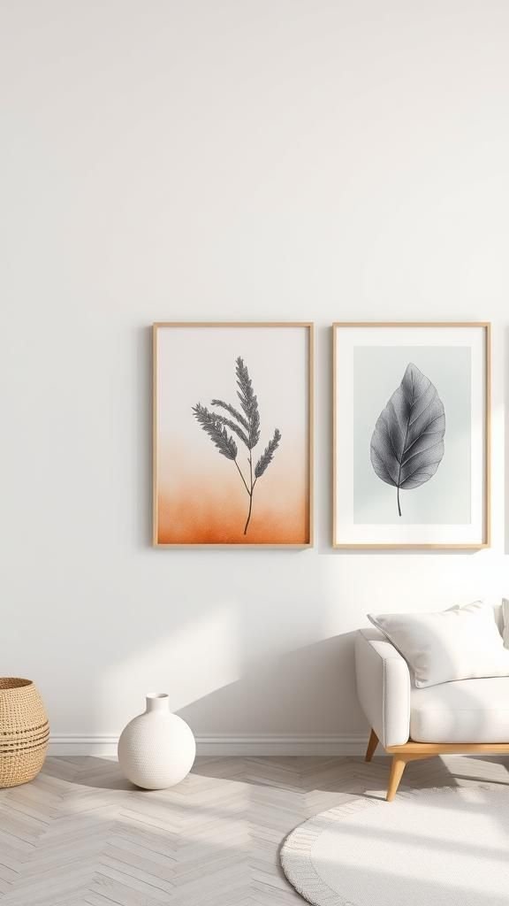 Ombre Leaf Prints For Modern Wall Decor