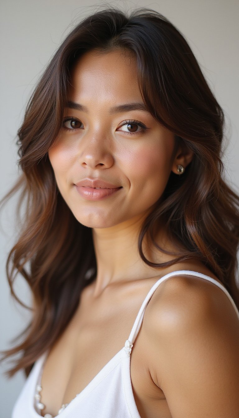 Shoulder-Length Curls With Subtle Face-Framing Layers