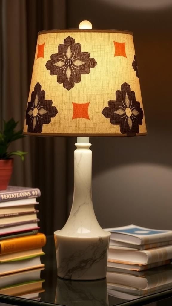 Geometric Napkin Lampshade Pattern Makeover