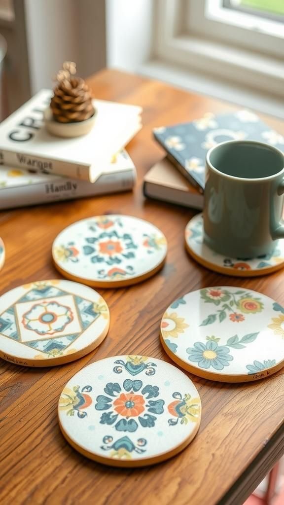 Patterned Paper Coasters With Protective Shine