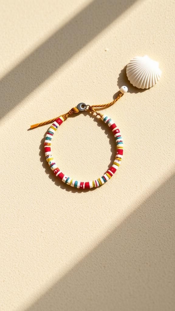 Confetti Paper Bead Anklet For Bright Summer Days