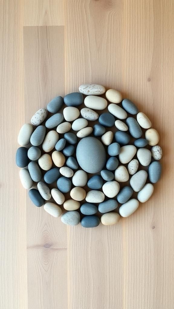 Radiant River Stone Mandala Wall Panel Decor