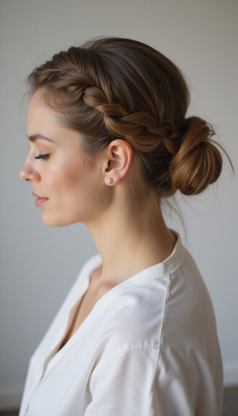 Elegant Low Bun From A Pull-Through Braid
