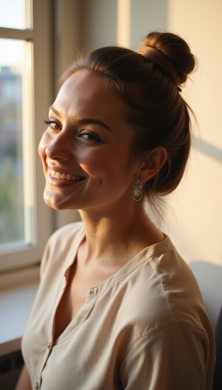 Tucked Under Bun For Clean Finish