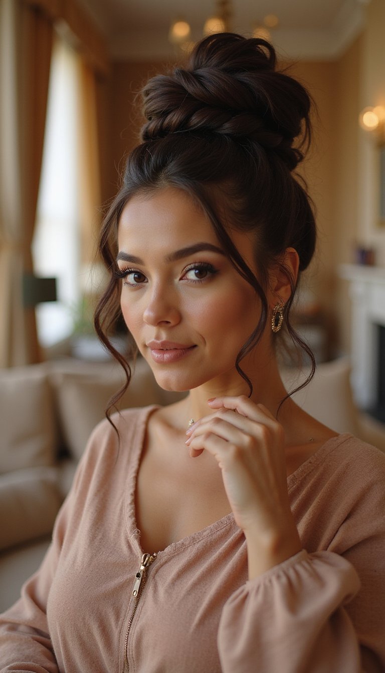 Braided Faux Crown With Hidden Bun For Elegance