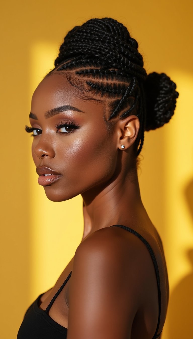 Cornrow Into Low Bun For Long-Lasting Protection