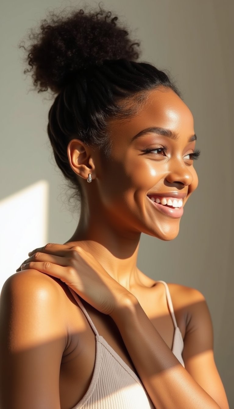 Half-Up Twisted Topknot For Quick Length Protection