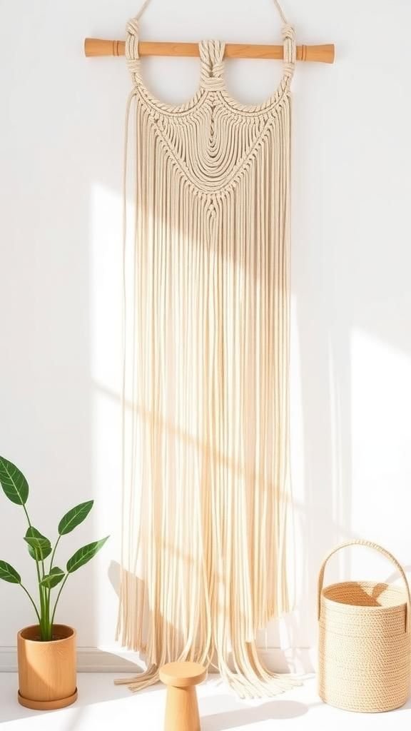 Boho Macramé Rope Tapestry With Flowing Fringe