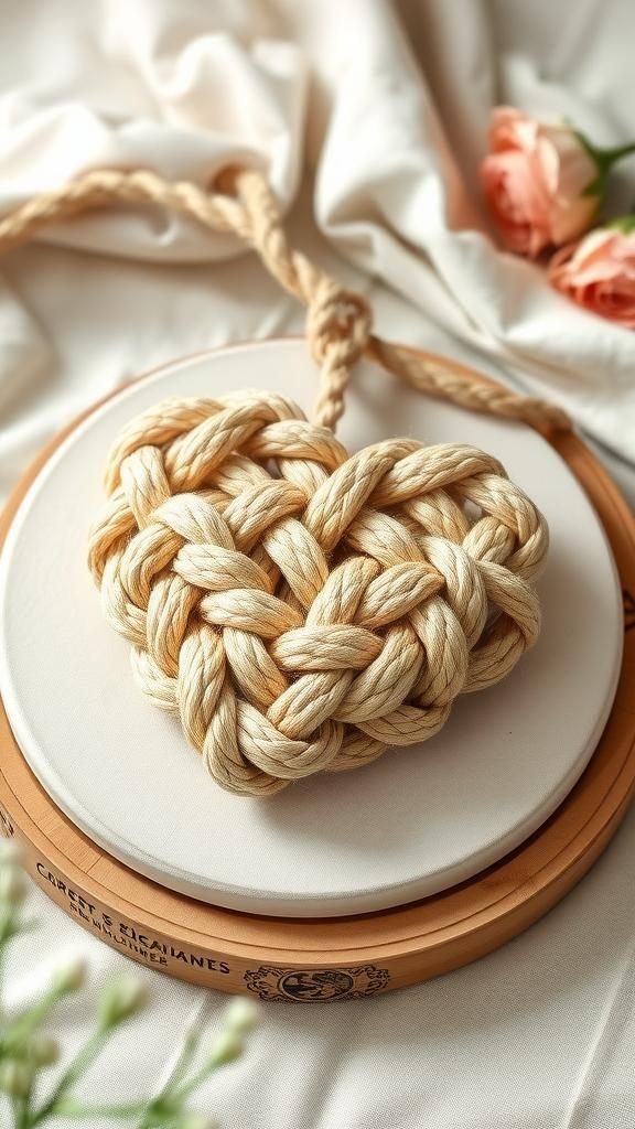 Braided Rope Heart As Warm Wall Statement