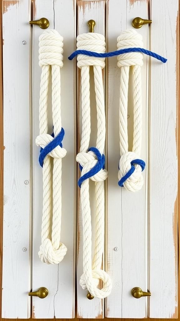 Nautical Knot Panel In Cream And Indigo
