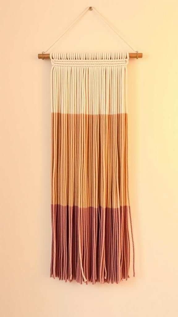 Ombre-Dyed Rope Fringe Statement Wall Hanging