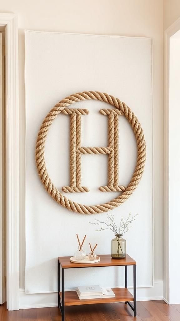 Oversized Rope Letter Monogram For Entryways