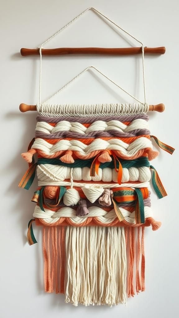 Rope And Fabric Scrap Loom-Inspired Weave