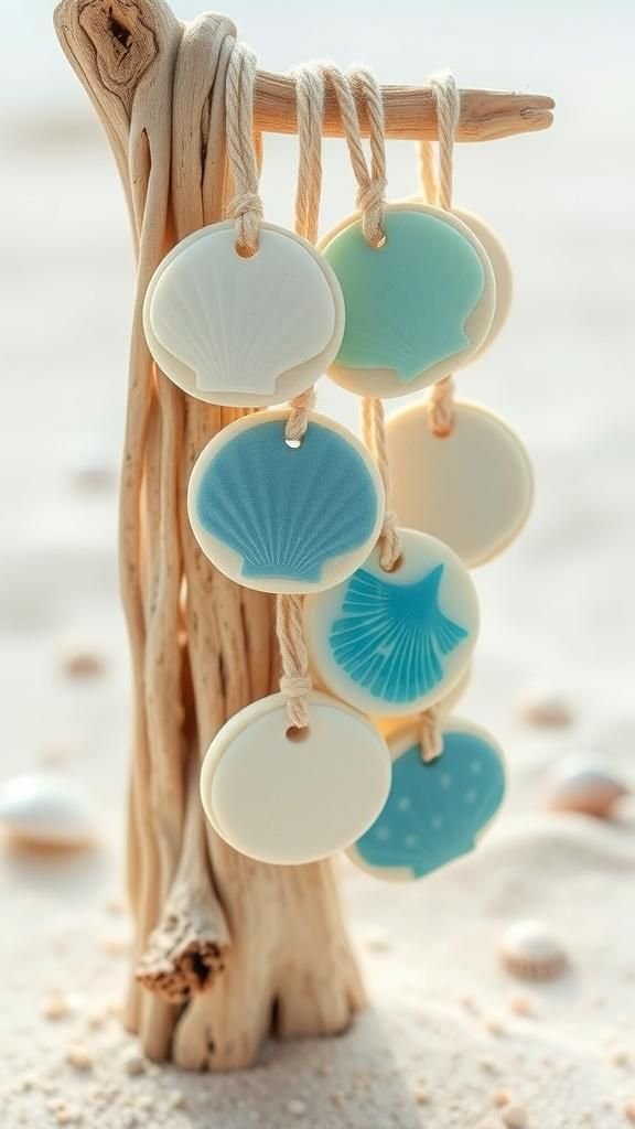 Coastal Shell-Imprint Hanging Medallions