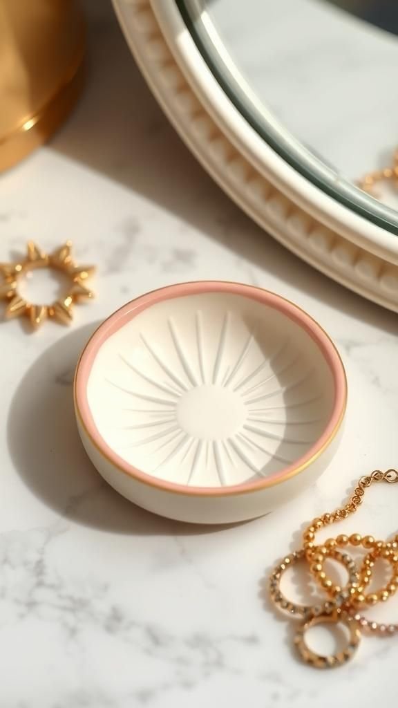 Miniature Ring Dish With Sunburst Detailing