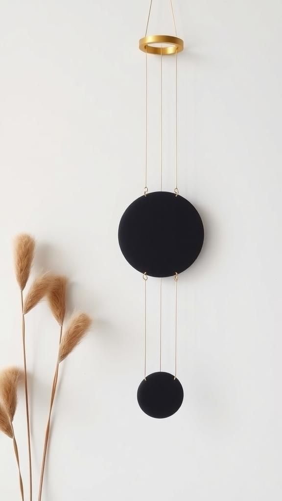 Moon Phase Wall Mobile In Matte Black