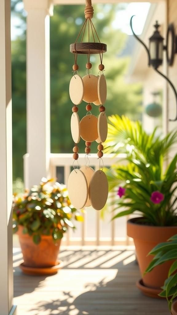 Wind Chime Discs With Wooden Beads